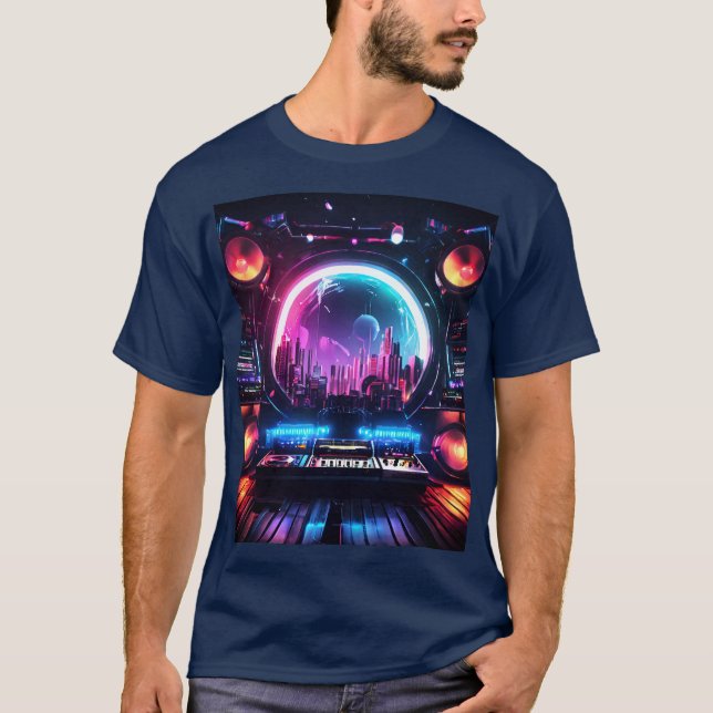 Camiseta A espaçonave de um DJ (Frente)