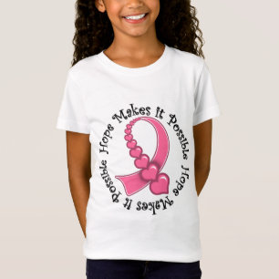 Camiseta A esperança do CANCRO DA MAMA torna-o possível
