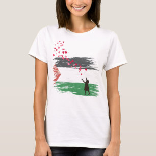 Camiseta A esperança e o amor palestinianos das mulheres