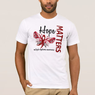 Camiseta A esperança importa mieloma múltiplo da borbolet