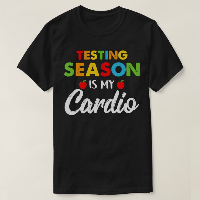 Camiseta A estação de testes é minha mulher no dia do teste (Frente do Design)