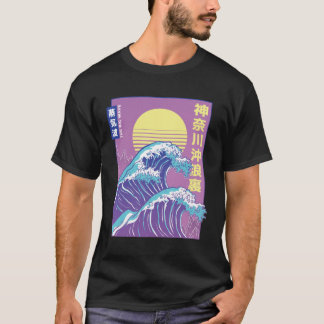 Camiseta A estética Vaporwave, a grande onda