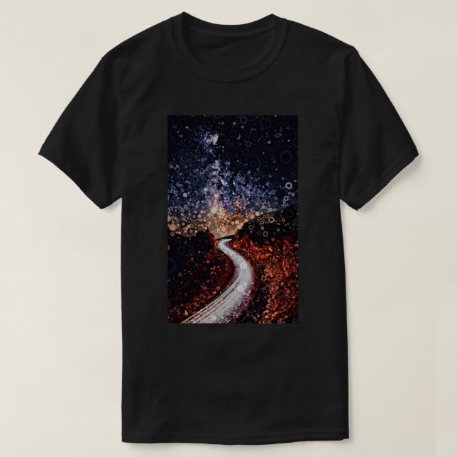 Camiseta A estrada longa e sinuosa (Frente do Design)