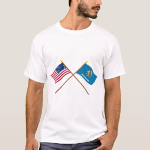 Camiseta A estrela cruzada e Oklahoma dos E.U. 46 indicam