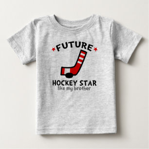 Camiseta A estrela futura do hóquei gosta de meu irmão