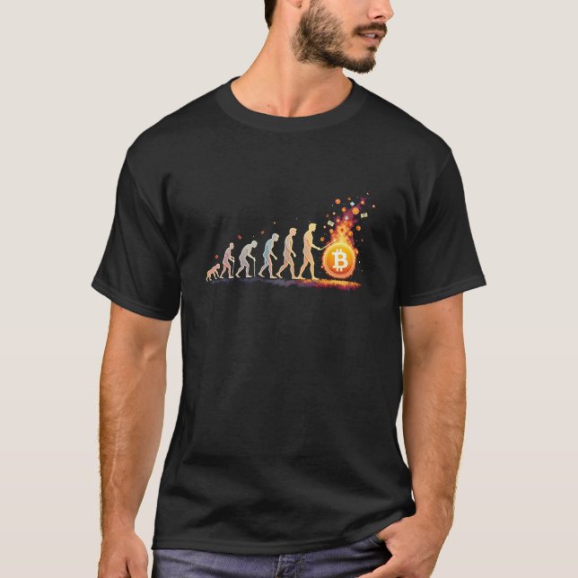 Camiseta A Evolução Do Dinheiro Moeda Cripto Bitcoin Evo (Frente)