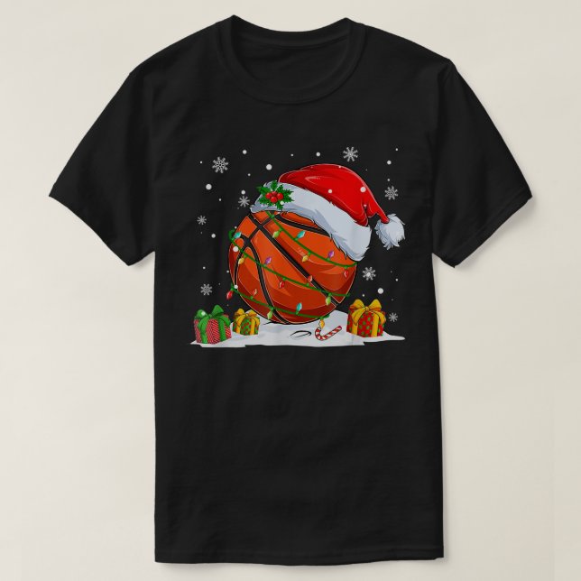 Camiseta A Fada De Santa Hemita, Basquete De Natal, Fica Ap (Frente do Design)