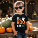 Camiseta A Família Boo Crew Orange Halloween Combina<br><div class="desc">A família moderna que combina a camisa do Halloween design apresenta o texto "A Tripulação do Boo" em letras laranja e brancas com um pequeno sotaque fantasma. Encomenda cada membro da sua tripulação.</div>