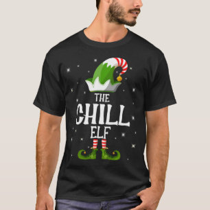 Camiseta A Família Chill Elf Correspondendo ao Natal