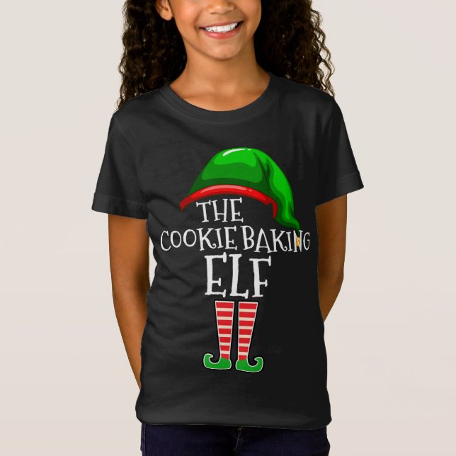 Camiseta A Família Cookie Baking Elf Correspondendo Ao Nata (Frente)