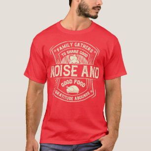 Camiseta A Família De Ação De Graças Compartilha Boa Comida