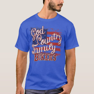 Camiseta A Família de Deus Bikers Patriótica, Rid de Motoci