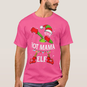Camiseta A Família de Elfos da Mamãe Quente Grupo de Natal