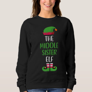 Camiseta A Família De Natal Da Irmã Média Elf Correspondend