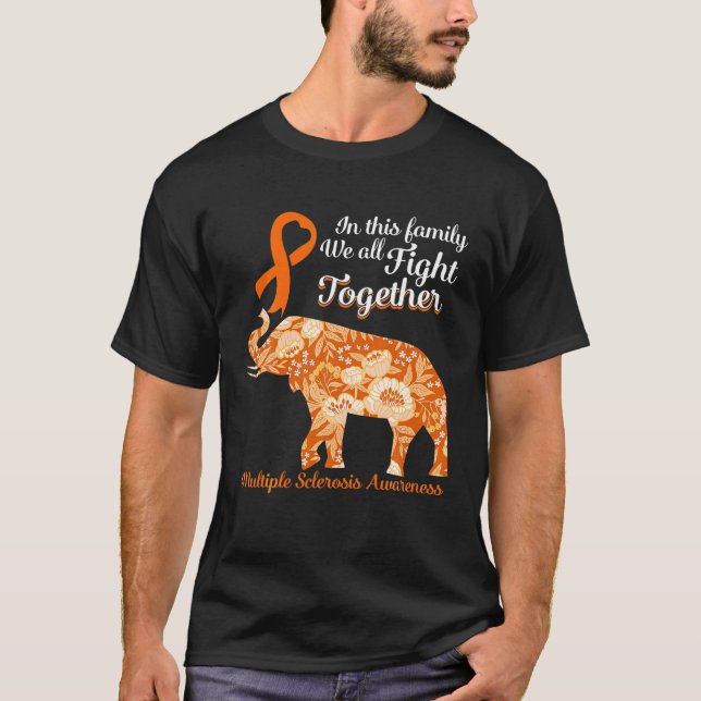 Camiseta A Família de Sensibilização da MS luta contra a es (Frente)