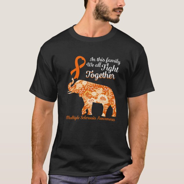 Camiseta A Família de Sensibilização da MS luta contra a es (Frente)