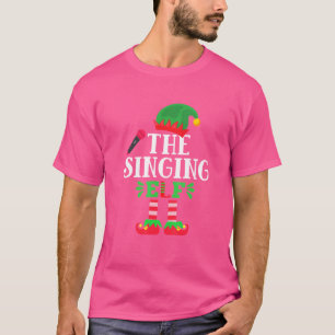 Camiseta A Família Elf Pajama Cantando Correspondendo ao Na