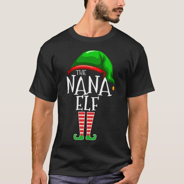 Camiseta A Família Nana Elf Correspondendo Ao Presente De N (Frente)