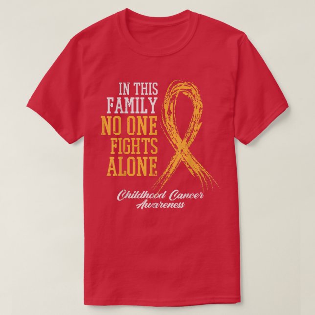 Camiseta A Família Ninguém Luta Com O Cancer Sozinho Da Inf (Frente do Design)