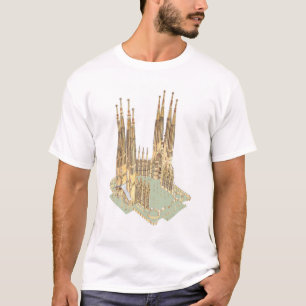 Camiseta A família santamente Antonio Gaudi. Espanha de