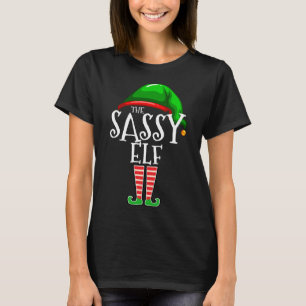 Camiseta A Família Sassy Elf Correspondendo O Presente De N