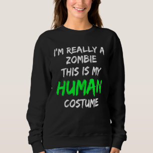 Camiseta A fantasia de zombie é a minha fantasia humana.
