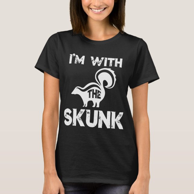 Camiseta A fantasia engraçada do Skunk Halloween (Frente)