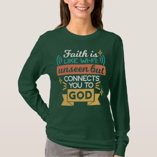 Camiseta A Fé é Como WiFi Citação Divertida Arte Cristã