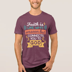 Camiseta A Fé é Como WiFi Citação Divertida Arte Cristã