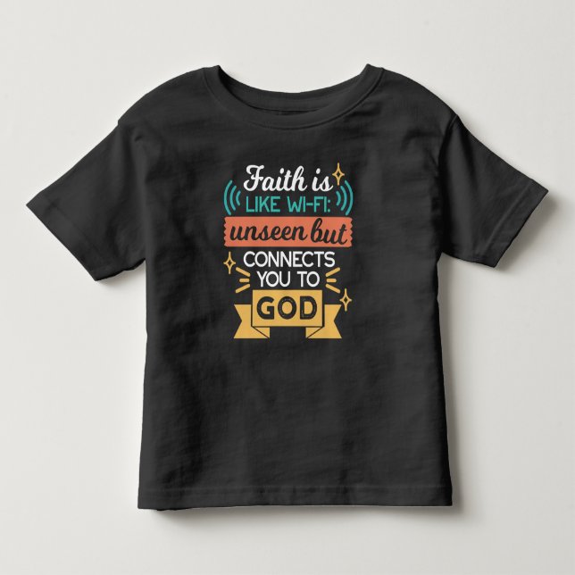 Camiseta A Fé é Como WiFi Citação Divertida Arte Cristã (Frente)