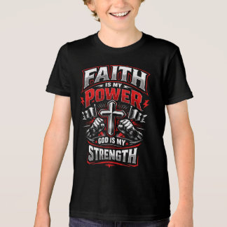 Camiseta A Fé é Meu Poder Deus é Minha Força