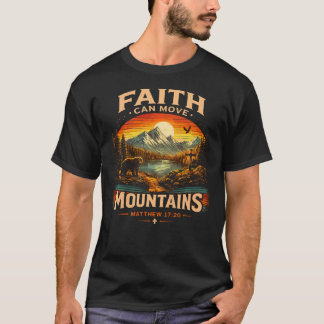 Camiseta A Fé Move Montanhas Mateus 1720 Versículo da Bíbli