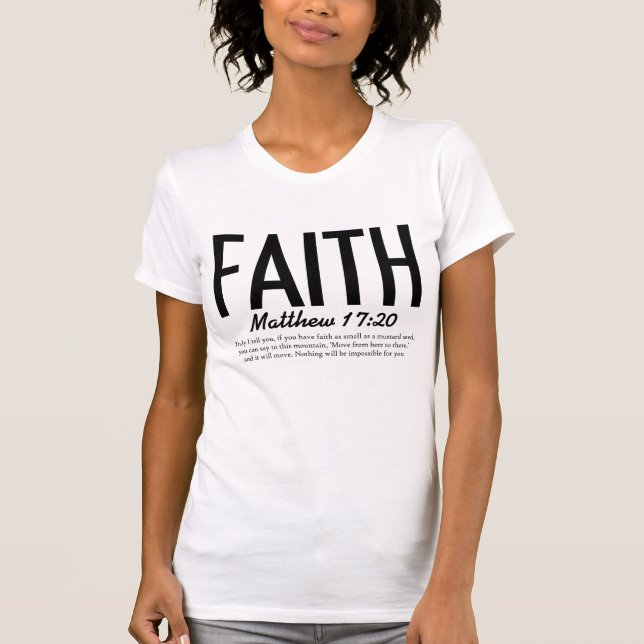 Camiseta A Fé Move Montanhas – Mateus 17:20 (Frente)