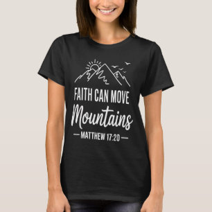 Camiseta A fé move montanhas pôr do sol retrô versículo bíb