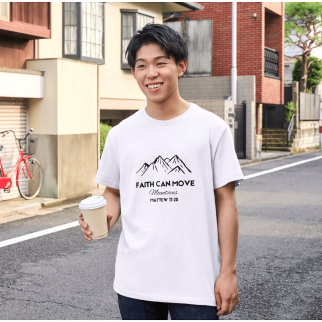Camiseta A fé pode mover montanhas (Criador carregado)