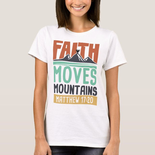 Camiseta A Fé Pode Mover Montanhas - Esperança No Orçamento (Frente)