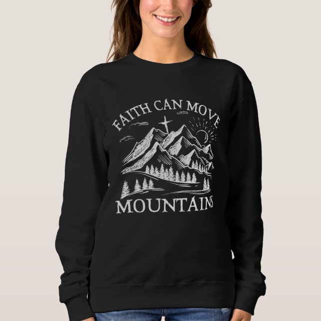 Camiseta A Fé Pode Mover Montanhas Jesus Bíblia Cristã (Frente)