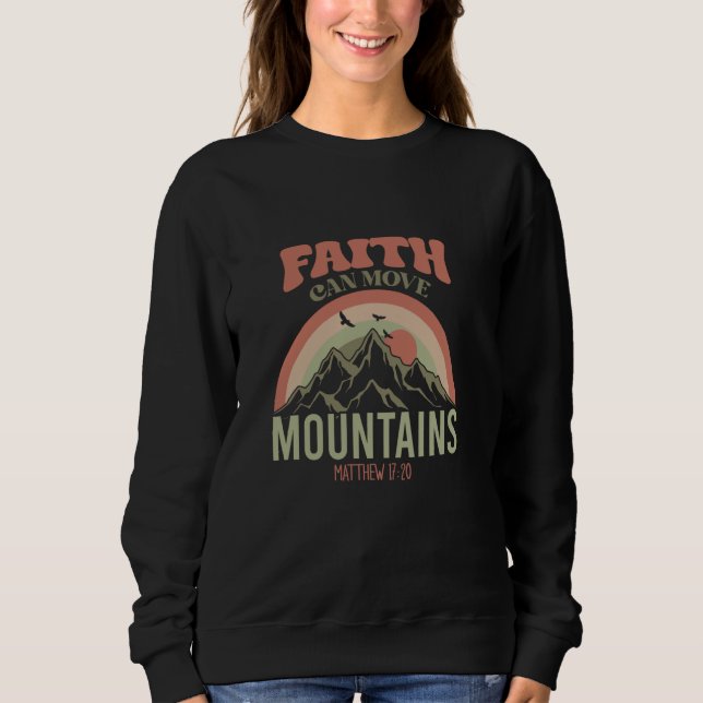 Camiseta A Fé Pode Mover Montanhas Mateus 1720 Deus Fé Je (Frente)