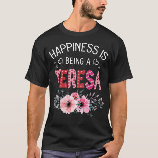 Camiseta A Felicidade Da Flor Vintage Está Sendo Uma Teresa