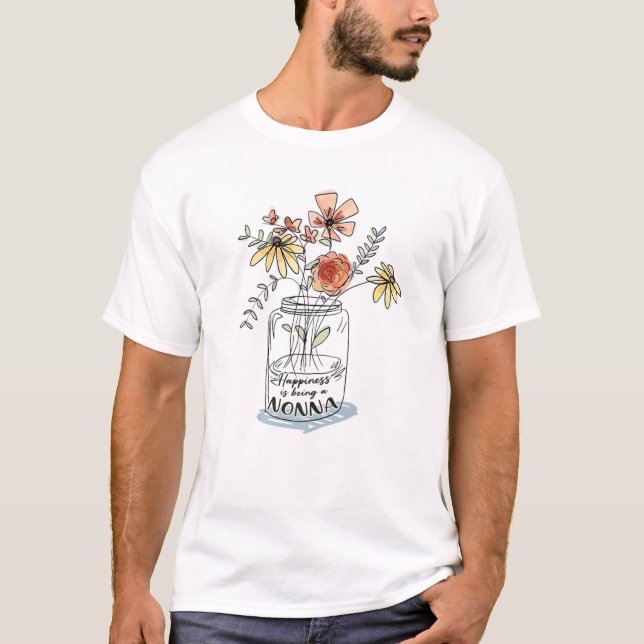 Camiseta A Felicidade Das Mulheres Está Sendo Uma Flores Nã (Frente)
