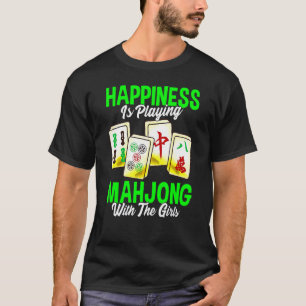 Camiseta A Felicidade De Mahjong Está Jogando Mahjong Com A