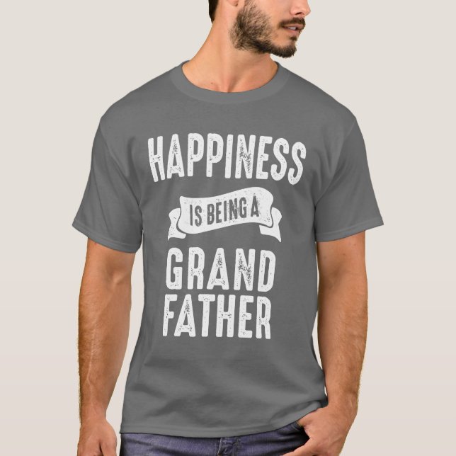 Camiseta A Felicidade dos Homens é ser um presente do avô (Frente)