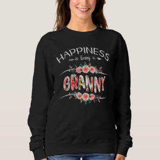 Camiseta A Felicidade É Ser Uma Avó Mulheres Flores Gra