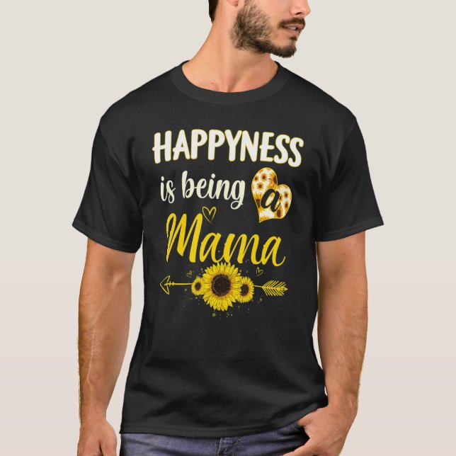 Camiseta A Felicidade É Ser Uma Mãe Avó Girassol Mãe Mãe Mã (Frente)
