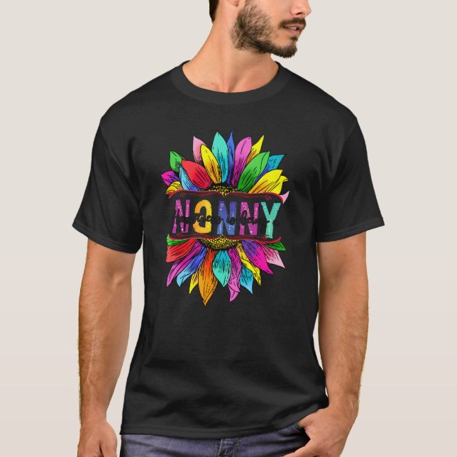 Camiseta A Felicidade É Ser Uma Mãe Feliz De Babá Sunflower (Frente)