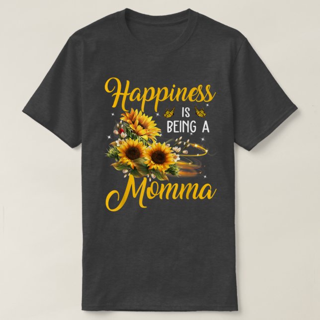 Camiseta A felicidade é ser uma Momma Girassol Grande (Frente do Design)