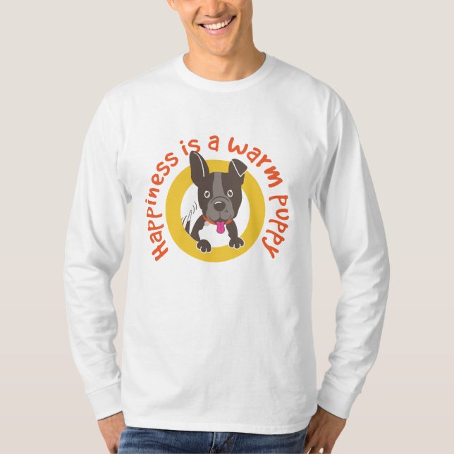 Camiseta A felicidade é um cachorrinho quente (Frente)