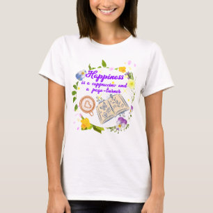 Camiseta A felicidade é um cappuccino e um gatilho de págin