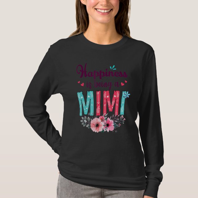 Camiseta A Felicidade É Um Decor Floral Mimi Ever. (Frente)