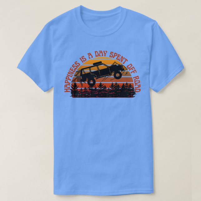 Camiseta A felicidade é um dia gasto fora do cruzador rodov (Frente do Design)